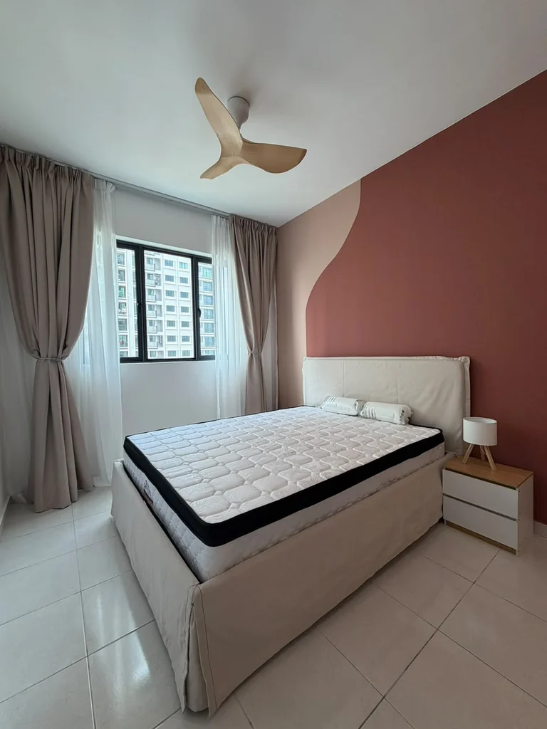 Second view of the same Ideal Venice master bedroom, facing the window