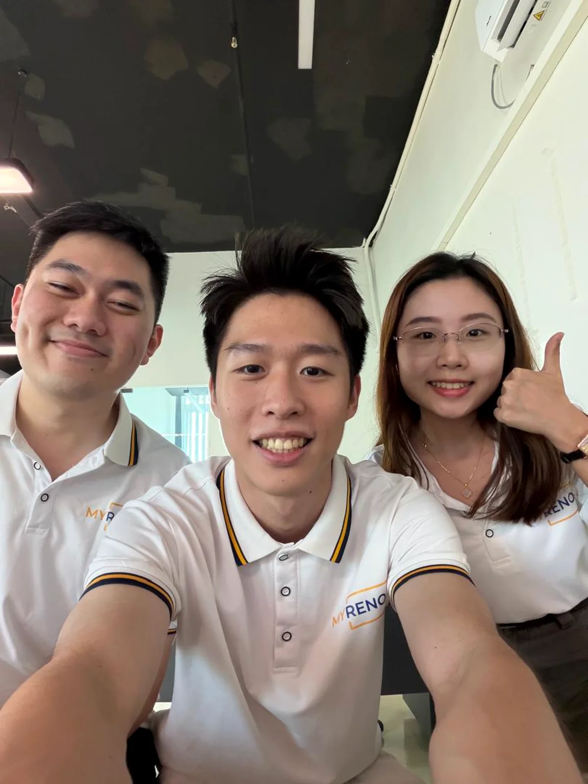 Tan Li Ming, Harry Ooi Dun Yi and Joanne from the MyLoft owner-support team